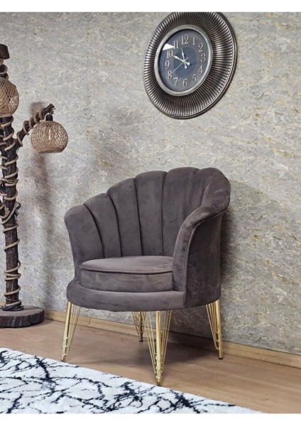 Tekli Istiridye Gold Kaplama Telli Ayak Çay Seti Koltuk Tekli Berjer , Balkon, Salon, Ofis Kahverengi Renk 47 x 47 Boyut/ebat fırsatları