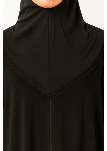 Kendinden Örtülü Fermuarlı Namaz Elbisesi – Siyah fırsatları