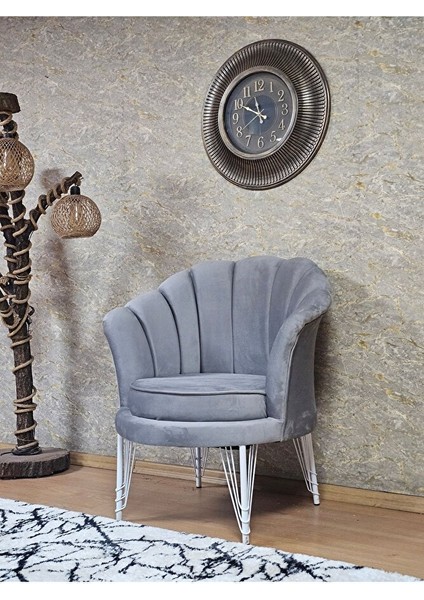 Tekli Istiridye Beyaz Boyalı Telli Ayak Çay Seti Koltuk Tekli Berjer , Balkon, Salon, Ofis Gri Renk 47 x 47 Boyut/ebat fırsatları