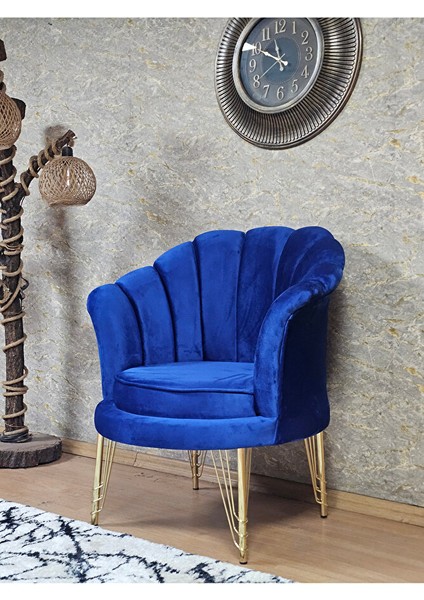 Tekli Istiridye Gold Kaplama Telli Ayak Çay Seti Koltuk Tekli Berjer , Balkon, Salon, Ofis Mavi Renk 47 x 47 Boyut/ebat fırsatları