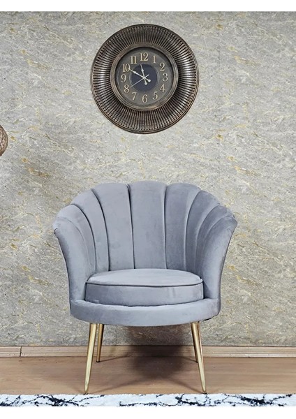 Tekli Istiridye Gold Kaplama Sivriltme Ayak Çay Seti Koltuk Tekli Berjer , Balkon, Salon, Ofis Gri Renk 47 x 47 Boyut/ebat fiyatları