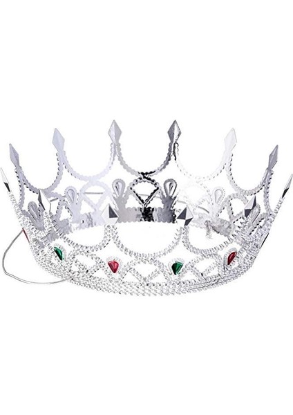 Taşlı Rönesans Kostümlü Kraliyet Ortaçağ Gümüş Kraliçe Prenses Tacı (3791) fiyatları