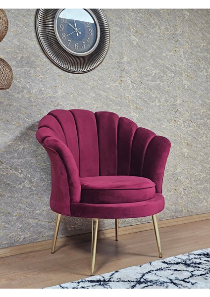 Tekli Istiridye Gold Kaplama Sivriltme Ayak Çay Seti Koltuk Tekli Berjer , Balkon, Salon, Ofis Bordo Renk 47 x 47 Boyut/ebat modelleri