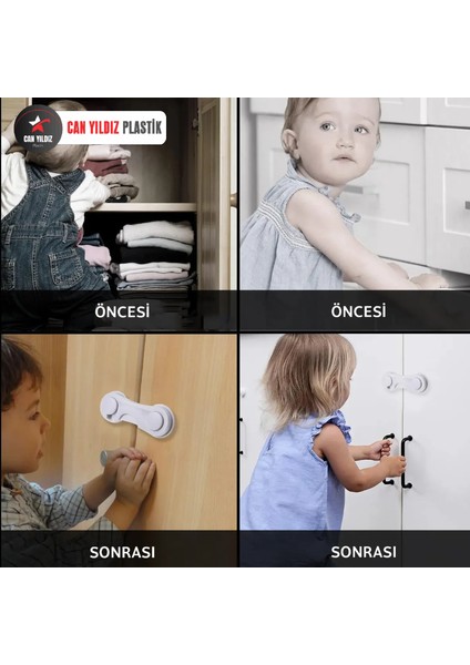 10 Adet Mandallı Dolap ve Çekmece Çok Amaçlı Çocuk Bebek Güvenlik Kilit Emniyet indirimleri