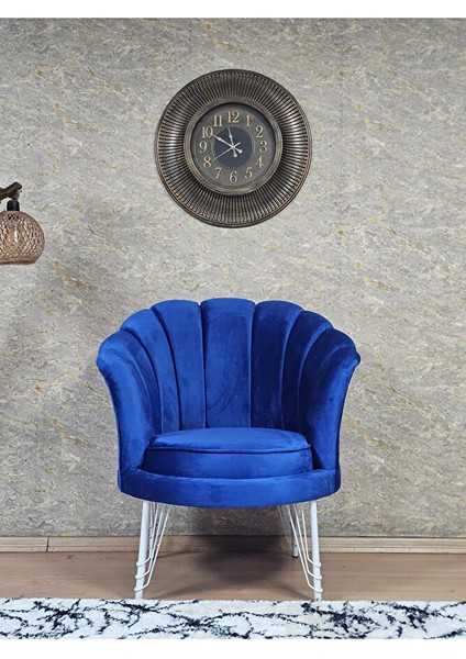 Tekli Istiridye Beyaz Boyalı Telli Ayak Çay Seti Koltuk Tekli Berjer , Balkon, Salon, Ofis Mavi Renk 47 x 47 Boyut/ebat fiyatları
