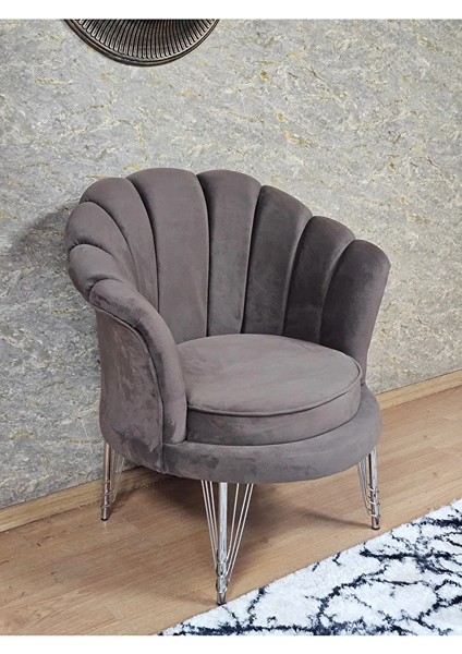 Tekli Istiridye Krom Kaplama Telli Ayak Çay Seti Koltuk Tekli Berjer , Balkon, Salon, Ofis Kahverengi Renk 47 x 47 Boyut/ebat fırsatları
