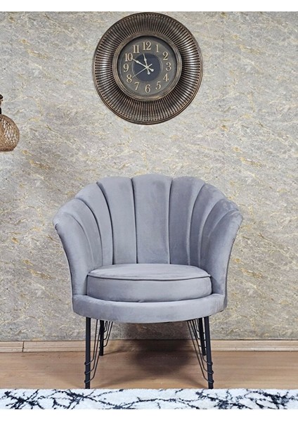 Tekli Istiridye Siyah Boyalı Telli Ayak Çay Seti Koltuk Tekli Berjer , Balkon, Salon, Ofis Gri Renk 47 x 47 Boyut/ebat fiyatları