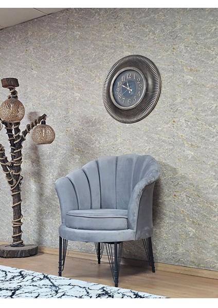 Tekli Istiridye Siyah Boyalı Telli Ayak Çay Seti Koltuk Tekli Berjer , Balkon, Salon, Ofis Gri Renk 47 x 47 Boyut/ebat fırsatları