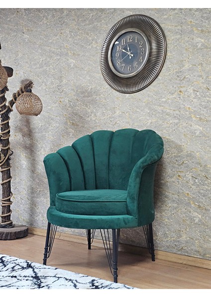 Tekli Istiridye Siyah Boyalı Telli Ayak Çay Seti Koltuk Tekli Berjer , Balkon, Salon, Ofis Yeşil Renk 47 x 47 Boyut/ebat fırsatları