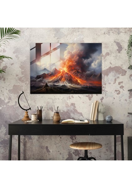 Volkan Duvar Dekorasyonu - Ateşli Volkan Cam Sanatı fiyatları