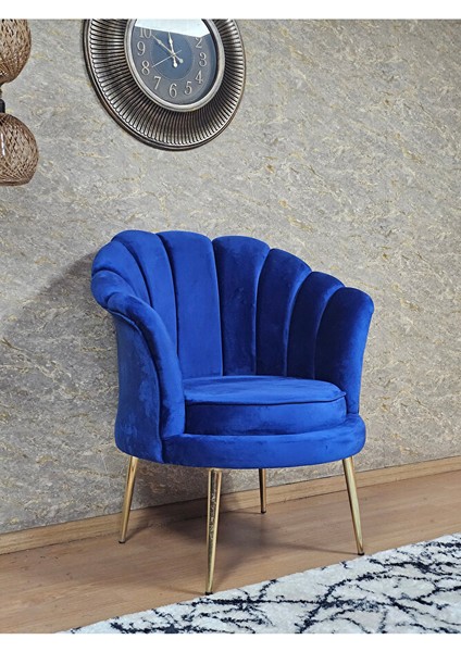 Tekli Istiridye Gold Kaplama Sivriltme Ayak Çay Seti Koltuk Tekli Berjer , Balkon, Salon, Ofis Mavi Renk 47 x 47 Boyut/ebat modelleri