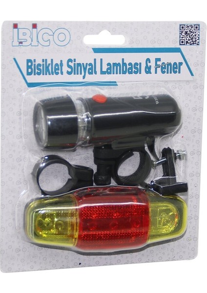 2in1 Bisiklet Feneri Sinyalli Lamba Pilli (3791)