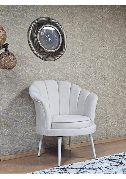 Tekli Istiridye Beyaz Boyalı Sivriltme Ayak Çay Seti Koltuk Tekli Berjer , Balkon, Salon, Ofis Krem Renk 47 x 47 Boyut/ebat modelleri