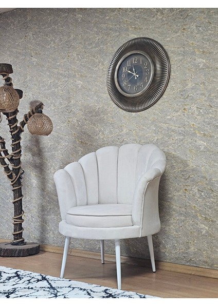 Tekli Istiridye Beyaz Boyalı Sivriltme Ayak Çay Seti Koltuk Tekli Berjer , Balkon, Salon, Ofis Krem Renk 47 x 47 Boyut/ebat fırsatları