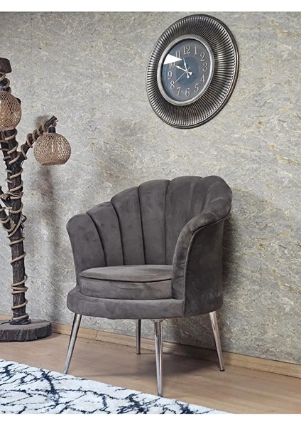 Tekli Istiridye Krom Kaplama Sivriltme Ayak Çay Seti Koltuk Tekli Berjer , Balkon, Salon, Ofis Kahverengi Renk 47 x 47 Boyut/ebat fırsatları