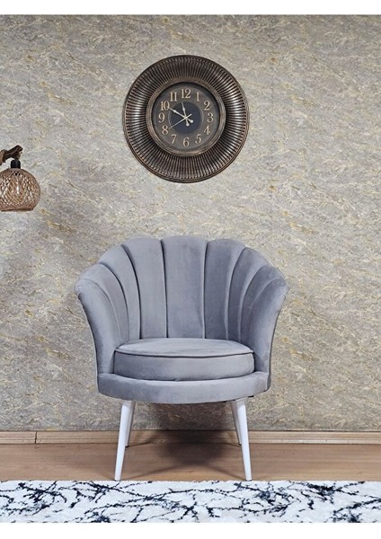 Tekli Istiridye Beyaz Boyalı Sivriltme Ayak Çay Seti Koltuk Tekli Berjer , Balkon, Salon, Ofis Gri Renk 47 x 47 Boyut/ebat fiyatları