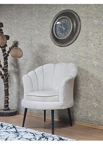 Tekli Istiridye Siyah Boyalı Sivriltme Ayak Çay Seti Koltuk Tekli Berjer , Balkon, Salon, Ofis Krem Renk 47 x 47 Boyut/ebat fırsatları
