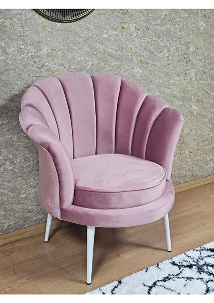 Tekli Istiridye Beyaz Boyalı Sivriltme Ayak Çay Seti Koltuk Tekli Berjer , Balkon, Salon, Ofis Pembe Renk 47 x 47 Boyut/ebat fiyatları