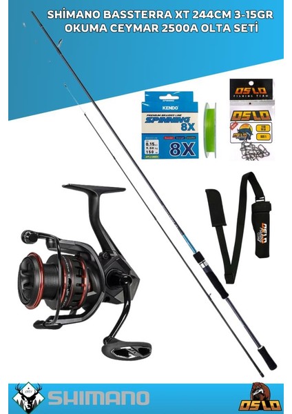 Bassterra 244CM 3-15GR Okuma Ceymar 2500A 8 Örgü Olta Seti