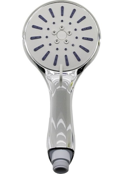Büyük Krom Gövde - Beyaz Zemin-Gri Iğneler Kademeli Duş Başlık Poşetli Ambalaj (3791)