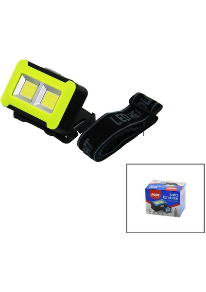 Pilli 3W Cob LED Kafa Lambası Fener 3-Kademe Işık Ayarı - Flaşör 4.5V 150LÜMEN (3791)