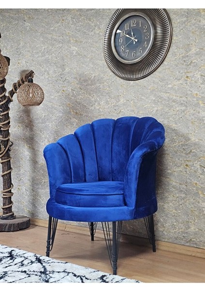 Tekli Istiridye Siyah Boyalı Telli Ayak Çay Seti Koltuk Tekli Berjer , Balkon, Salon, Ofis Mavi Renk 47 x 47 Boyut/ebat fırsatları