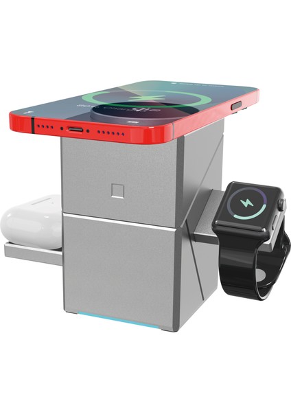 WST102 15W Hızlı Kablosuz Şarj Standı – Basmalı Panelli, iPhone ve Android Uyumlu, Sessiz ve Şık Tasarım fiyatları