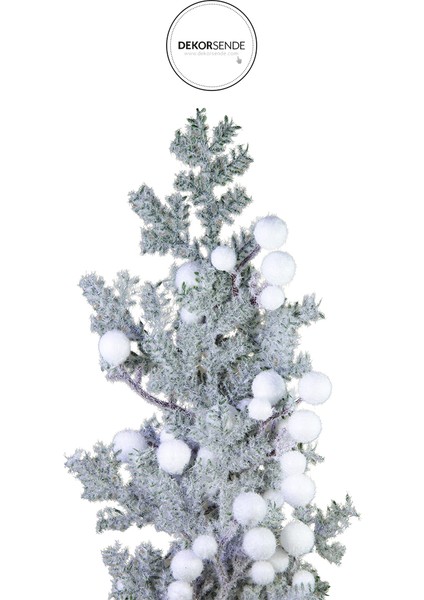 Yılbaşı Süsü Karlı Beyaz Berry Dal Yeşil Beyaz 75 cm fiyatları