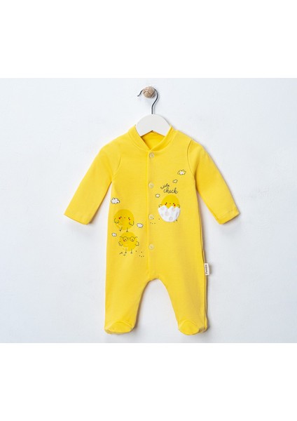 Kız Bebek Çıtçıtlı Civciv Baskılı Pamuklu Tulum fiyatları