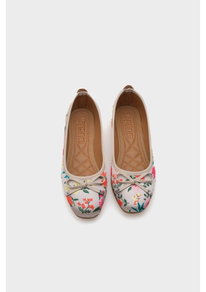 Hana Trend Saten Çiçekli Kadın Babet