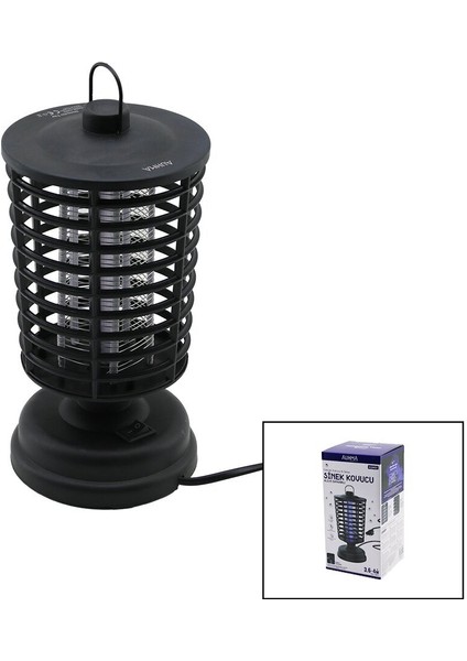 Auhma Mosquıto Trap Aqm-02 Sinek Cız Öldürücü Makine Fener Modeli Masa Üstü - Askı Halkalı 3.6-4W 12X21.5CM (3791)