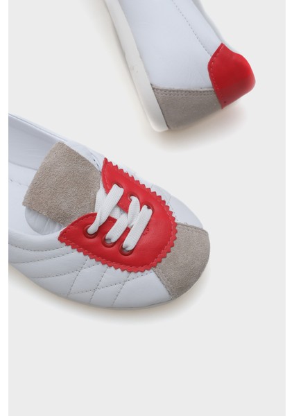 Flora Bağcıklı Deri Kadın Spor Ayakkabı Sneaker