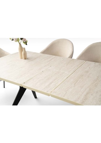 Mobilgen Sidon 4 Adet Evrim Sandalye 160+30 Anka Açılabilir Masa Takımı modelleri