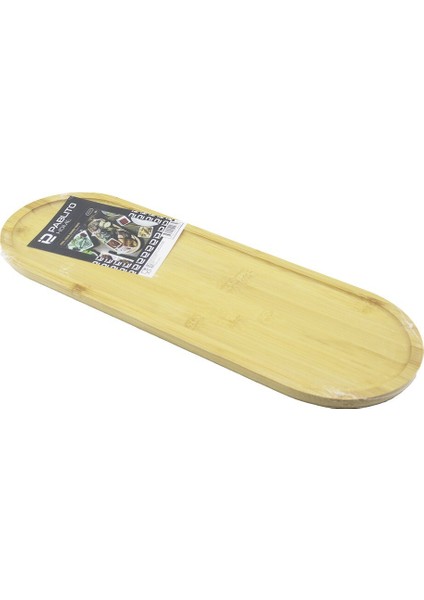 Uzun Oval Ahşap Bambu Sunum Tepsi 16X45CM (3791)