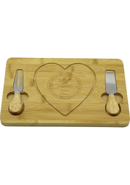Kalpli Bıçak Sağ-Solahşap Bambu Kahvaltı Peynir Sunum Pano2 Bıçak=ahşap SAP19X29CM-1.5CM (3791)