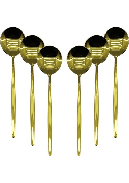 6 Pcs Gold Yemek Kaşık Seti (3791)