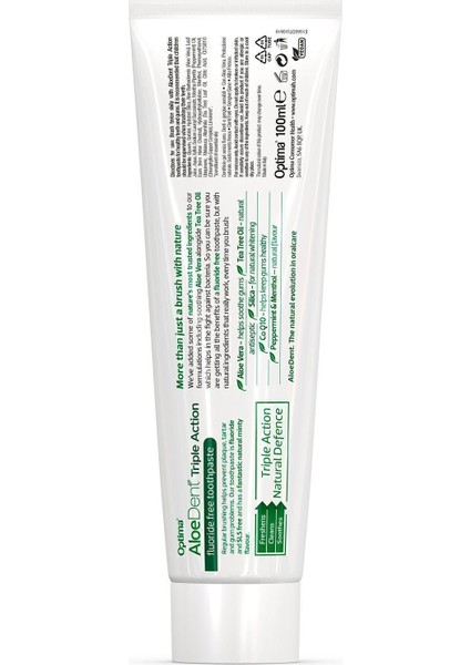 Aloe Vera 3 Etkili Diş Macunu 100 ml – Florür ve SLS İçermeyen Doğal Beyazlatıcı ve Koruyucu Formül modelleri