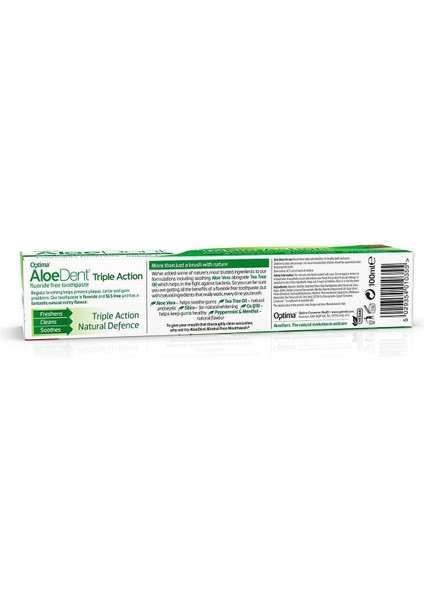 Aloe Vera 3 Etkili Diş Macunu 100 ml – Florür ve SLS İçermeyen Doğal Beyazlatıcı ve Koruyucu Formül indirimleri