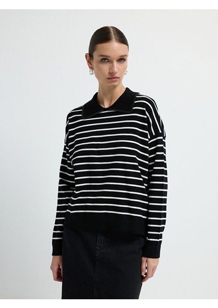 Inci Detaylı Triko Kazak C.siyah 13945630000