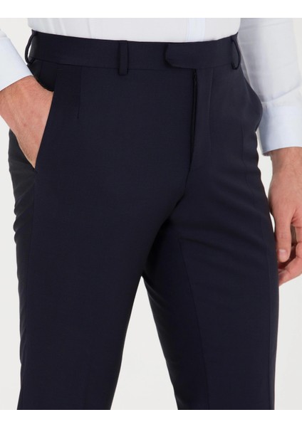 Erkek Slim Fit Kumaş Pantolon-Lacivert fiyatları