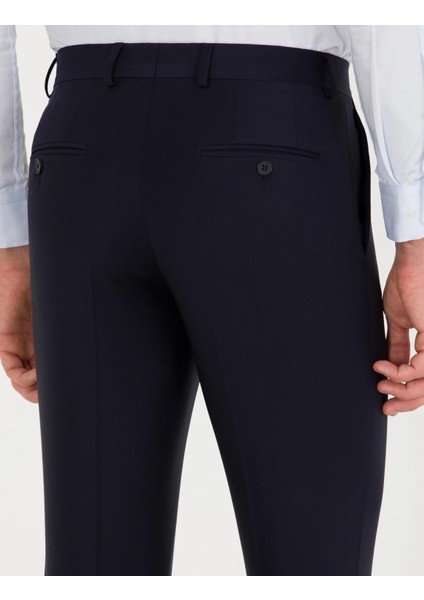Erkek Slim Fit Kumaş Pantolon-Lacivert indirimleri