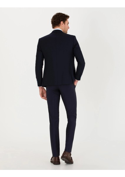 Erkek Slim Fit Kumaş Pantolon-Lacivert