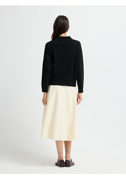 Inci Detaylı Triko Kazak Siyah 13945630000 indirimleri