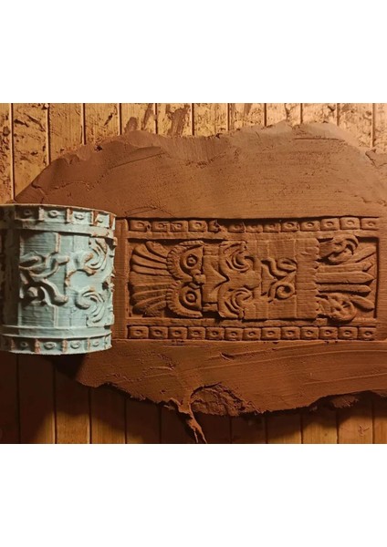 5,5 cm Aztek Doku Rulosu Seramik & Polimer Kil Kalıp