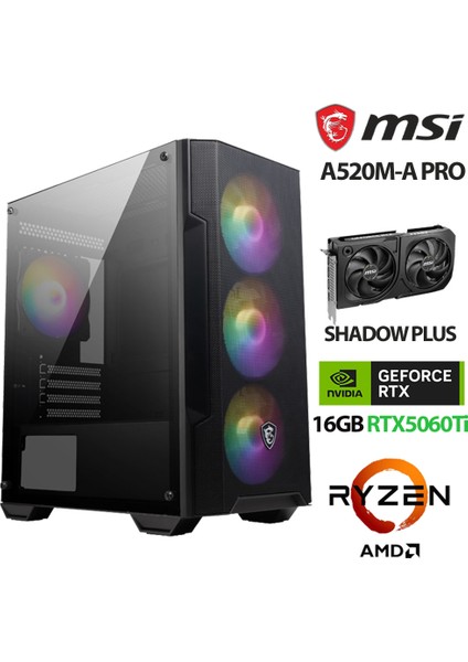 Force X5 Ryzen 7 5700X 32GB Ram 1tb M.2 Nvme SSD 16GB RTX5060 Ti Masaüstü Oyuncu Hazır Sistem