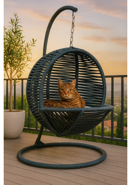 Lüx Kedi Salıncağı & Kedi Yatağı (Sabitleme Aparatlı)