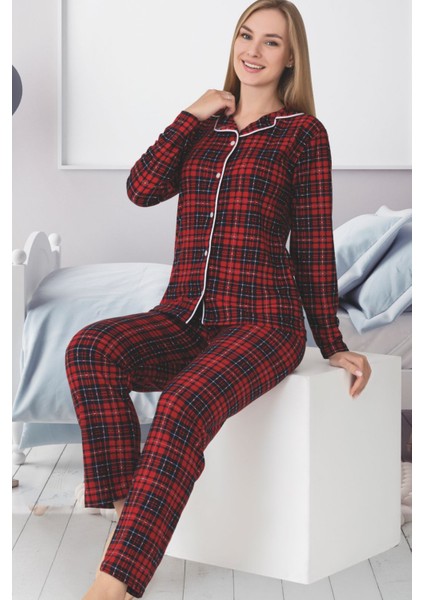 Anne Kız Kareli Ekose Desenli Süet Pijama Takımı fiyatları