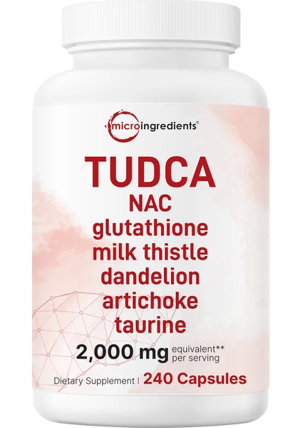 Tudca Nac Glutathione Milk Thistle Dandelion 2000 Mg 240 Kapsul