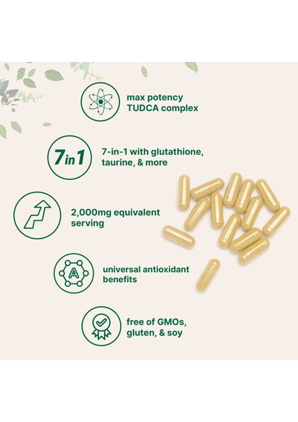Tudca Nac Glutathione Milk Thistle Dandelion 2000 Mg 240 Kapsul modelleri