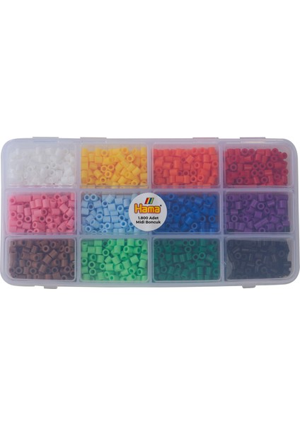 Midi Boncuk - Organizer Kutuda - Karışık 12 Renk 1.800 Adet Boncuk ve Tabla Seti fırsatları